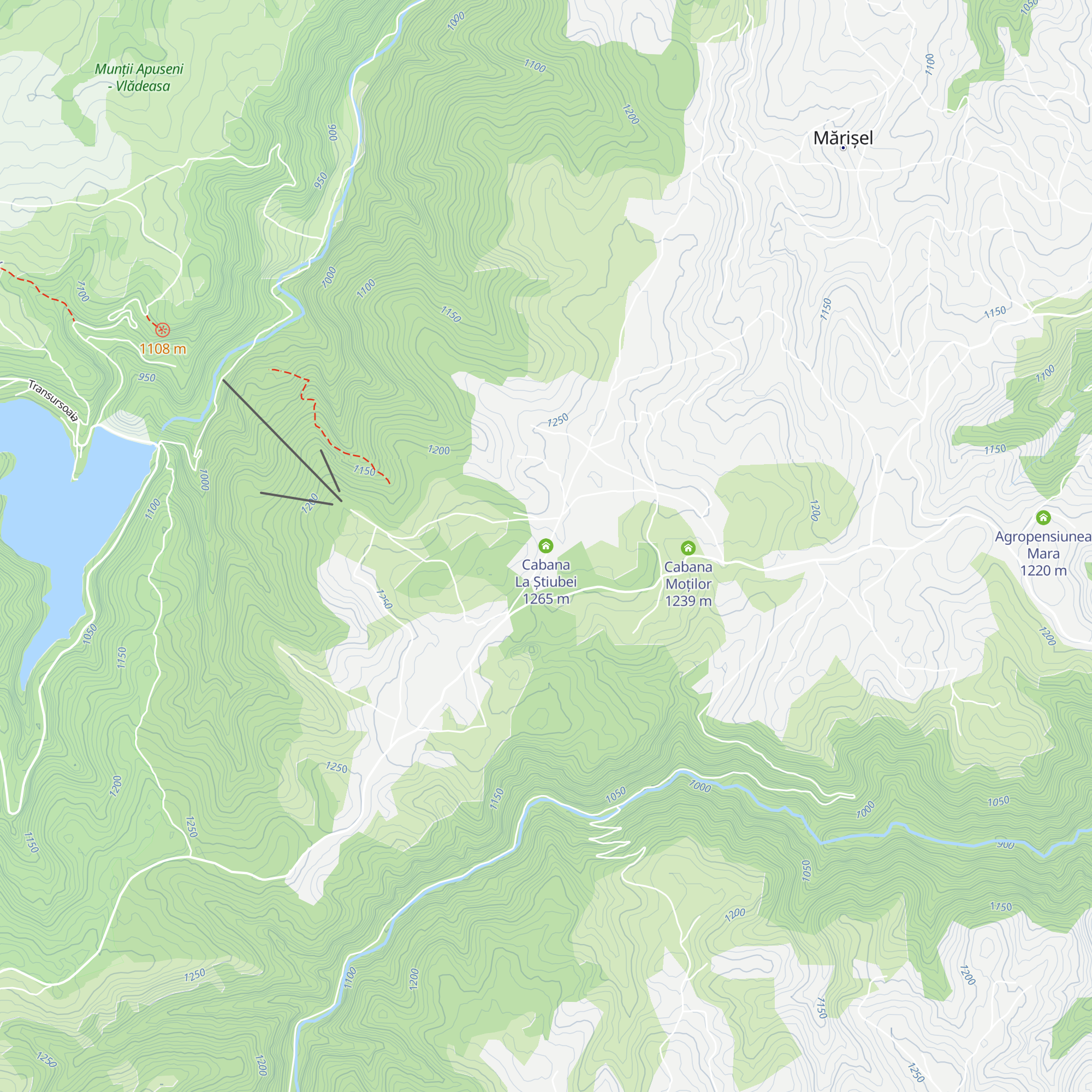 Cabana La Știubei map