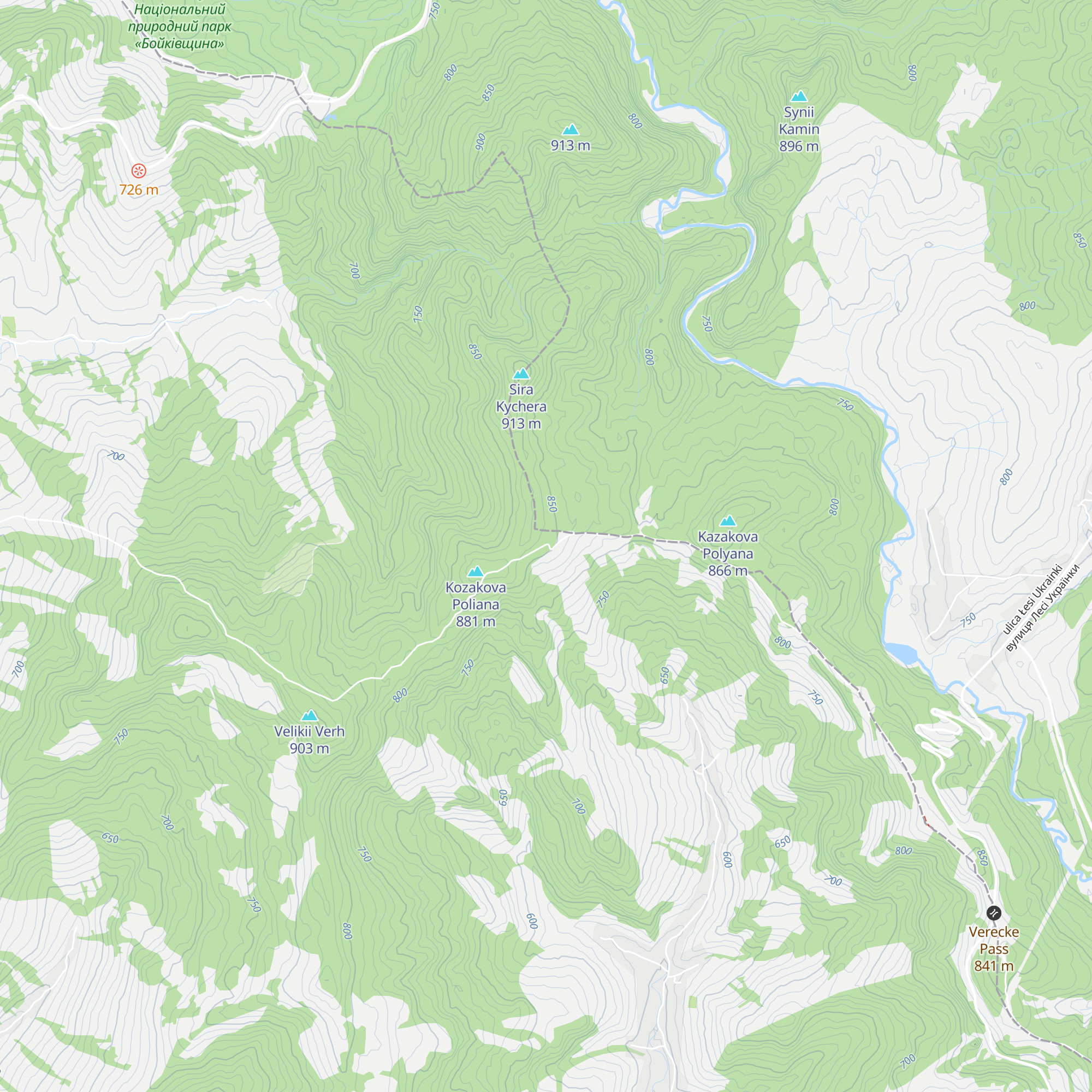 Pritulok Pid Kozakovoyu Polyanoyu (Vidkrito) map