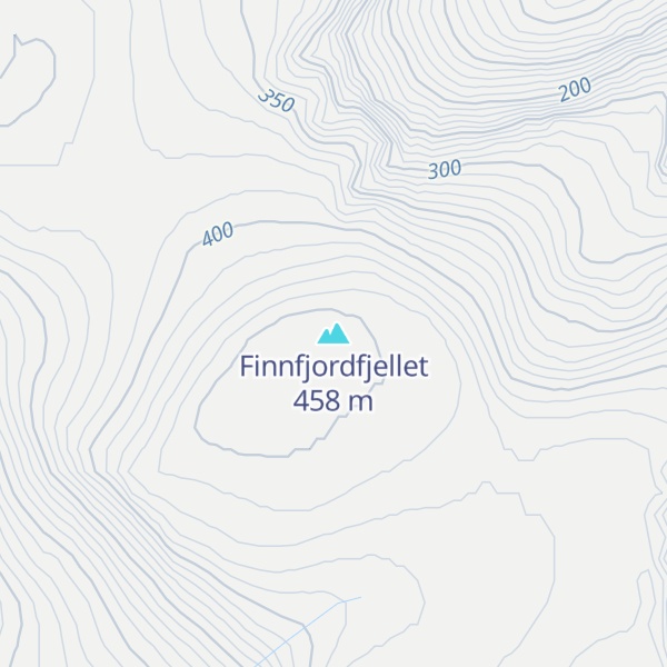 Map of Finnfjordfjellet