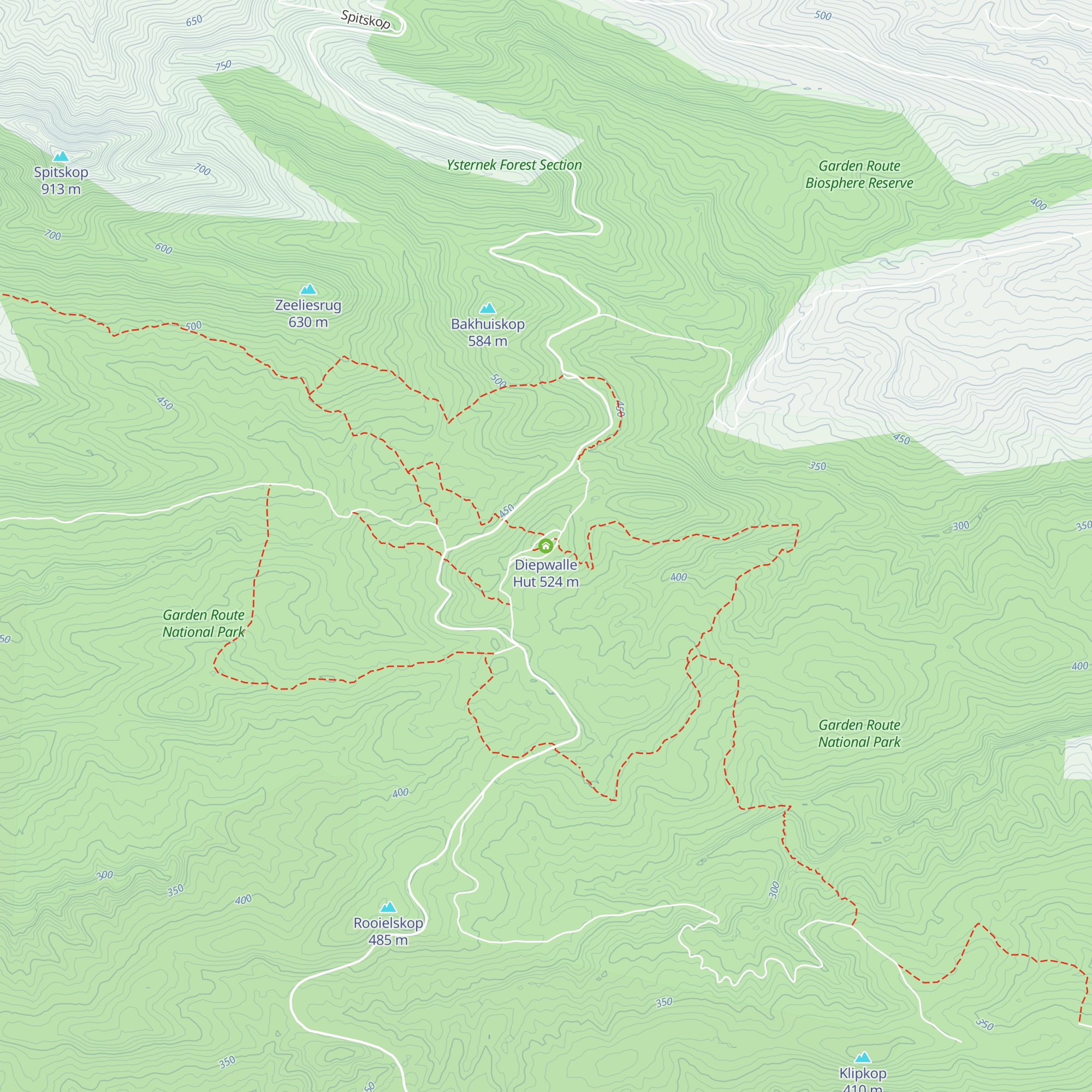 Diepwalle Hut map