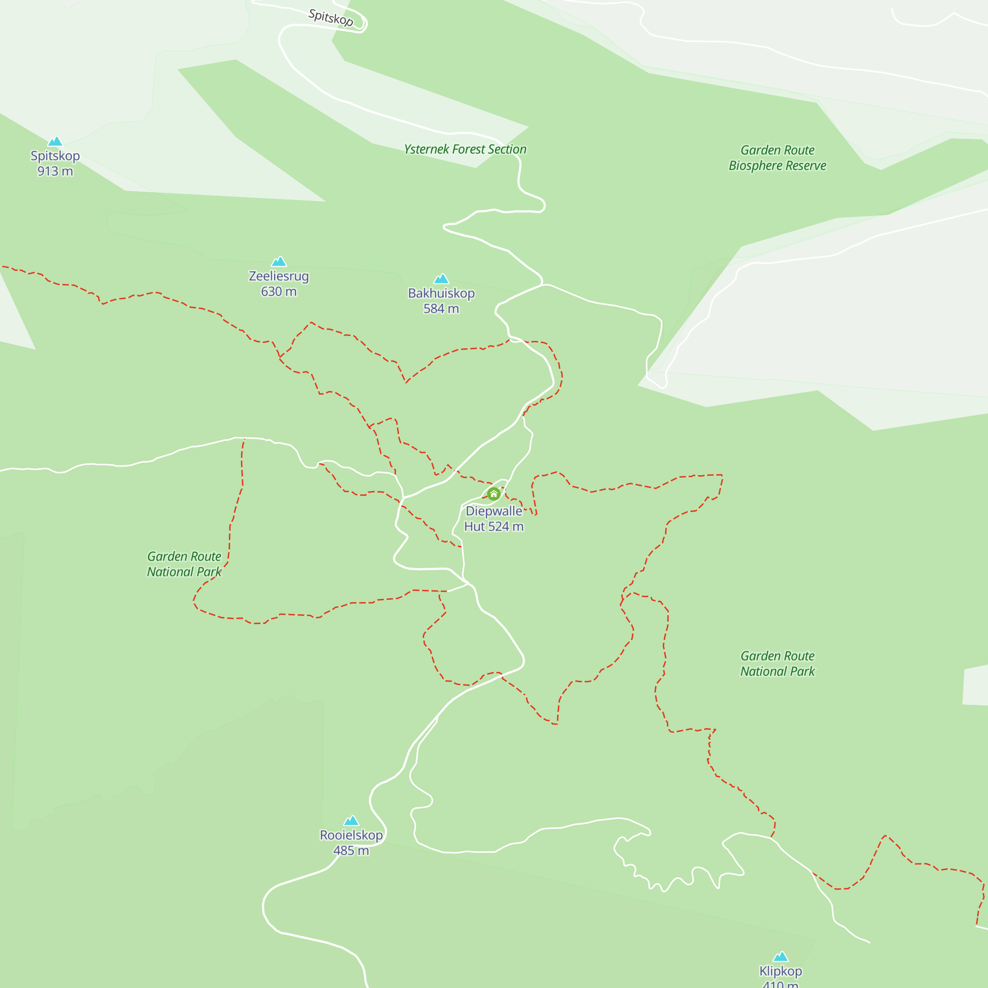 Diepwalle Hut map