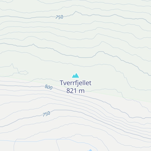 Map of Tverrfjellet