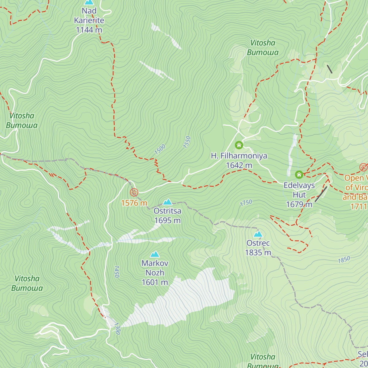 Ostritsa hut map