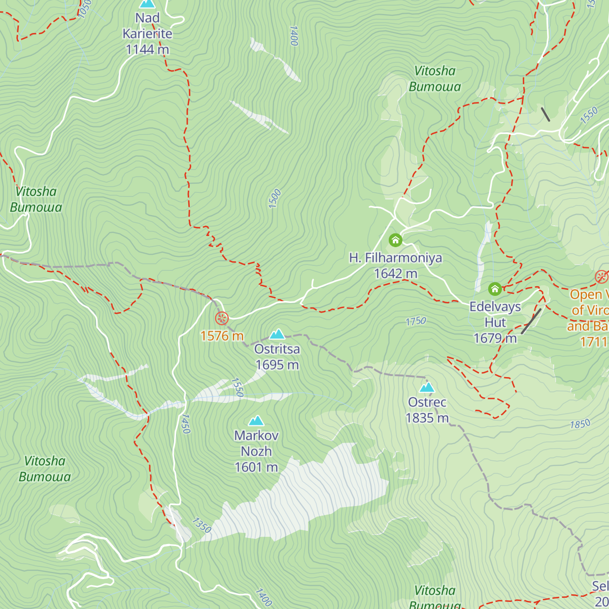 Ostritsa hut map