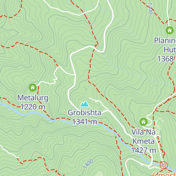 Map of Belite Brezi Hut