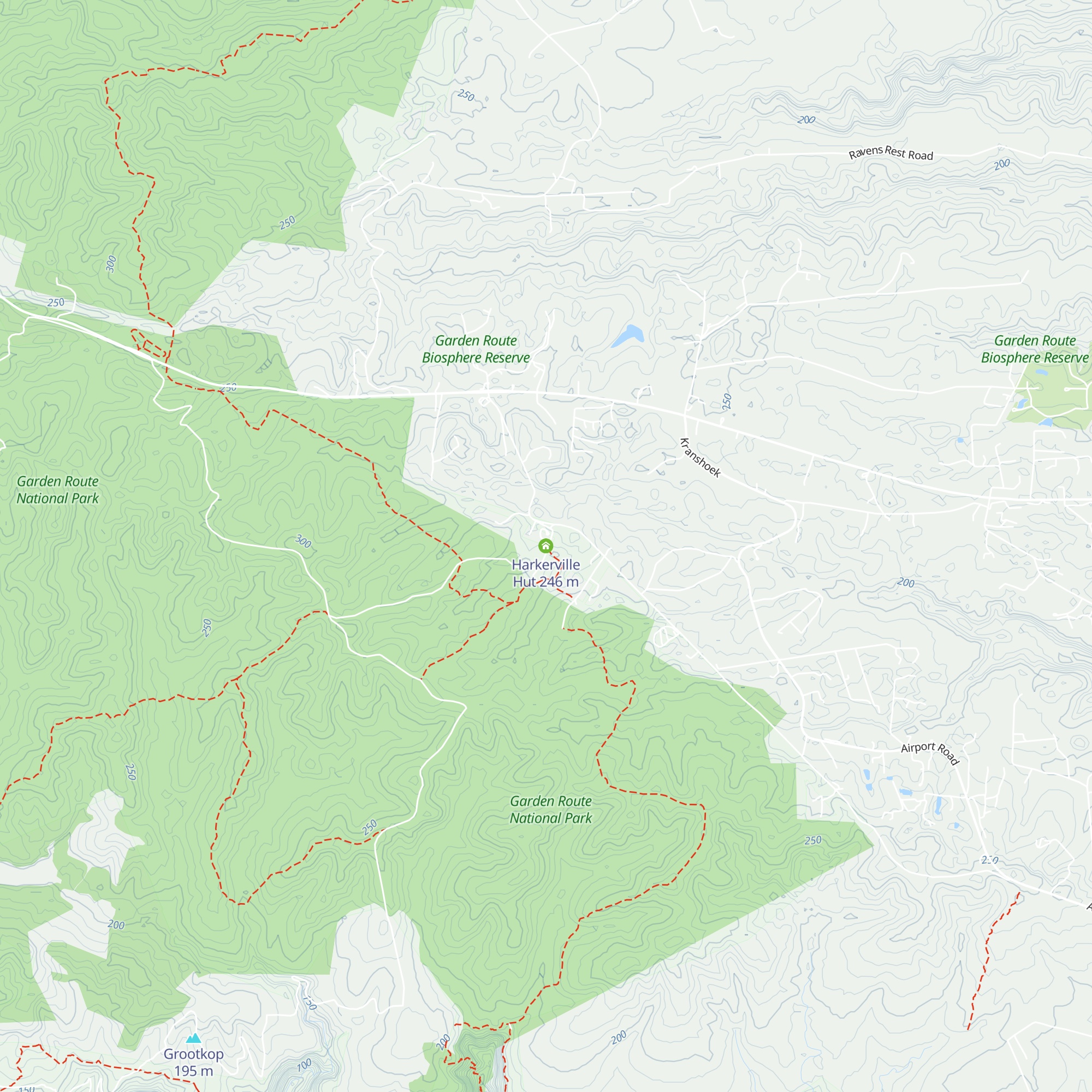 Harkerville Hut map
