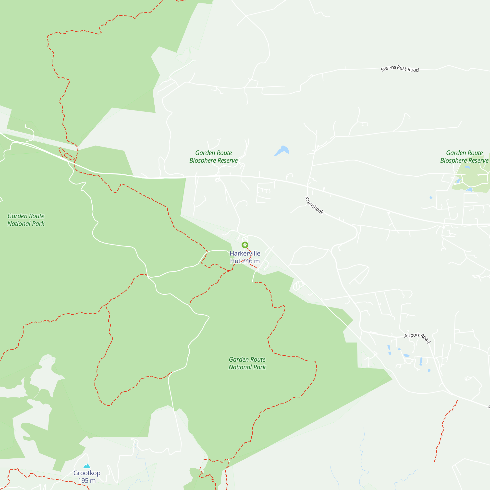 Harkerville Hut map