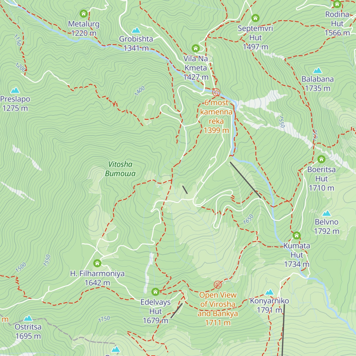 Malinka Hut map