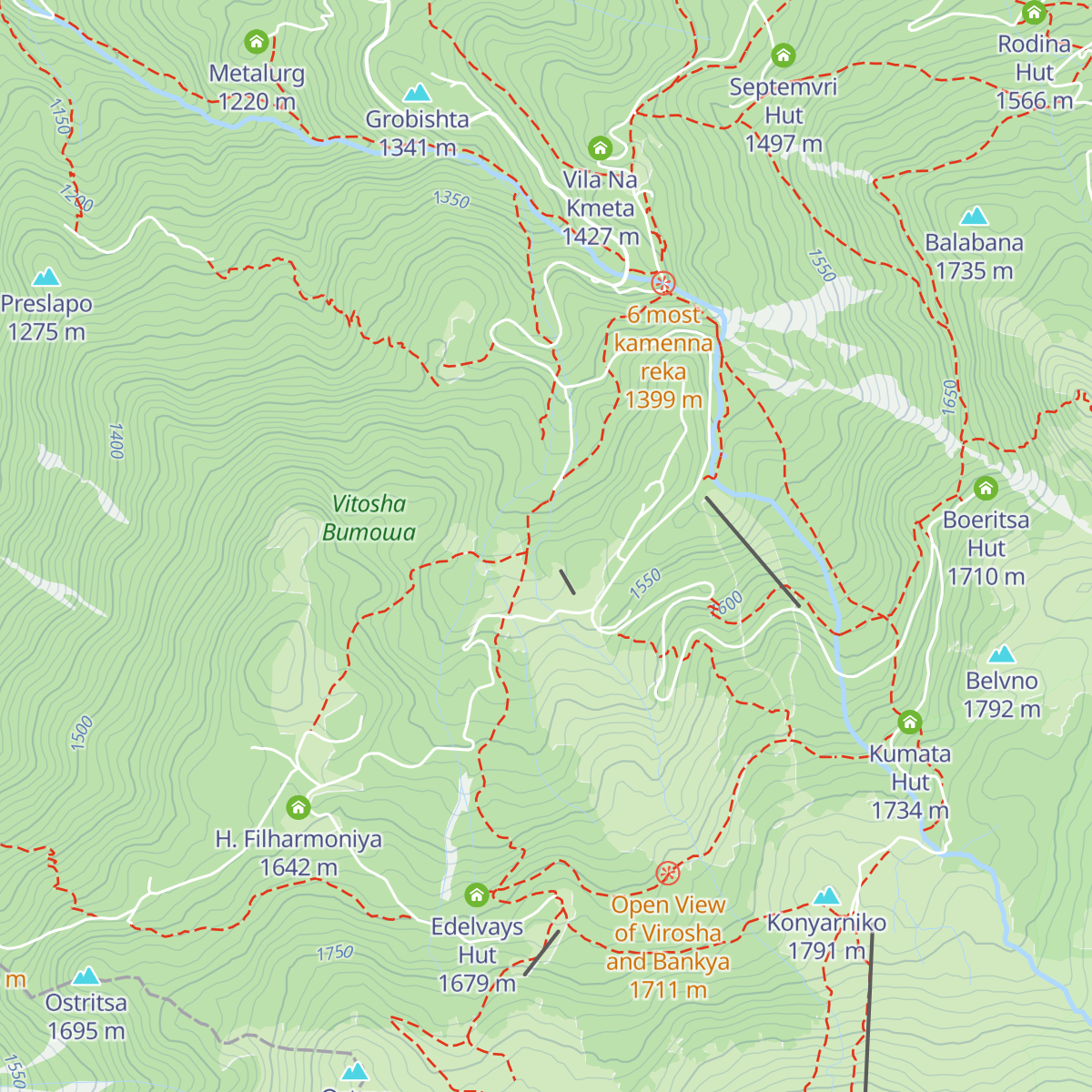 Malinka Hut map