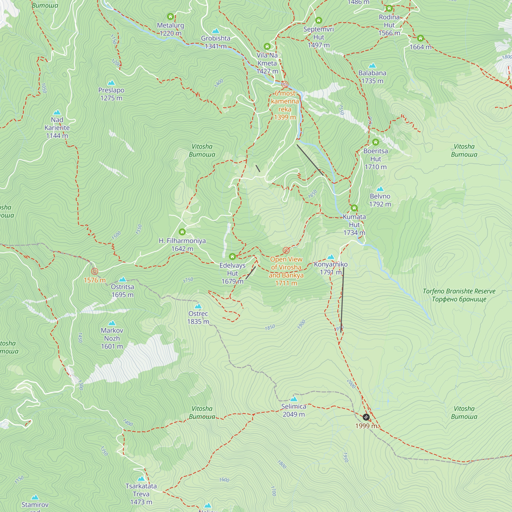 Zvezditsa Hut map