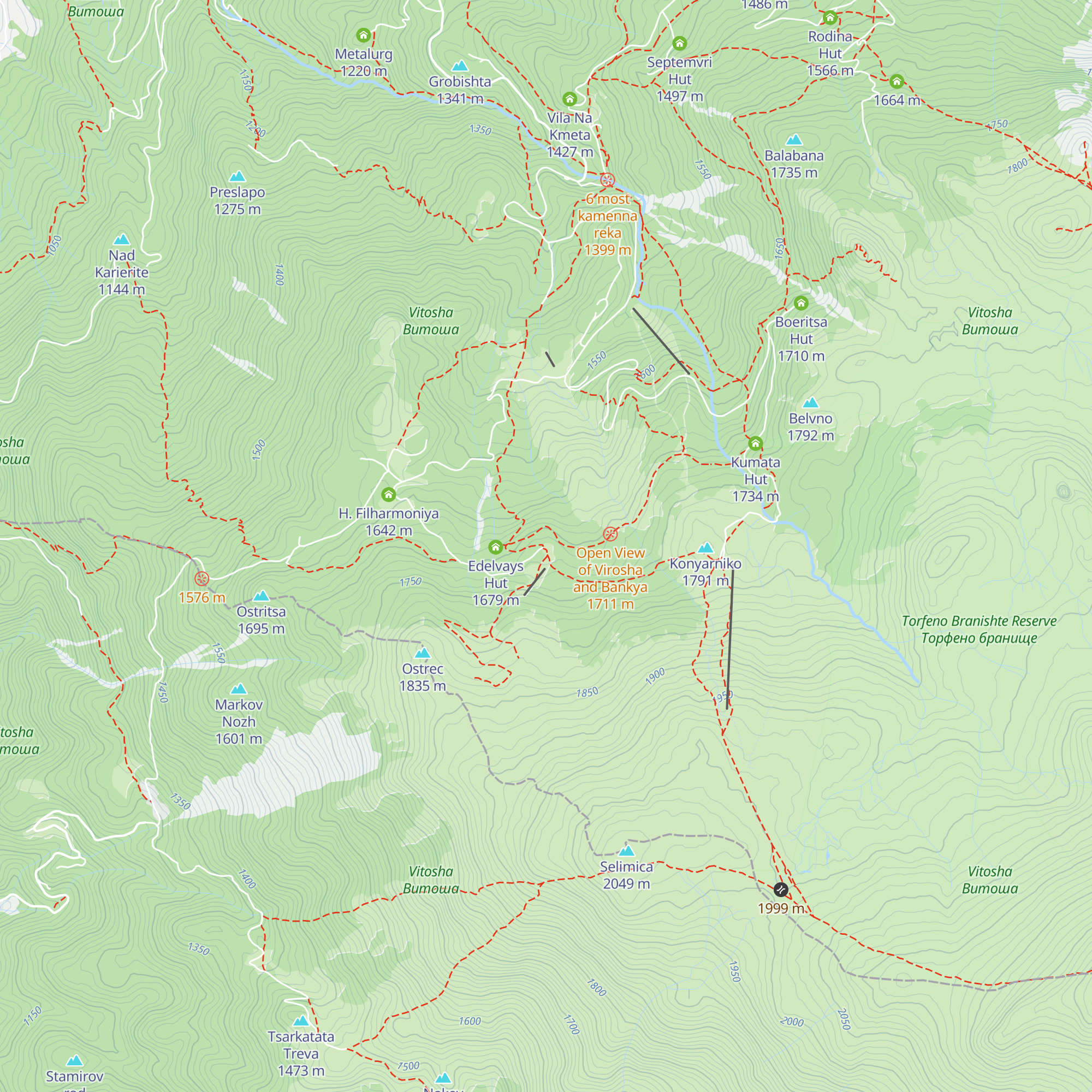 Zvezditsa Hut map