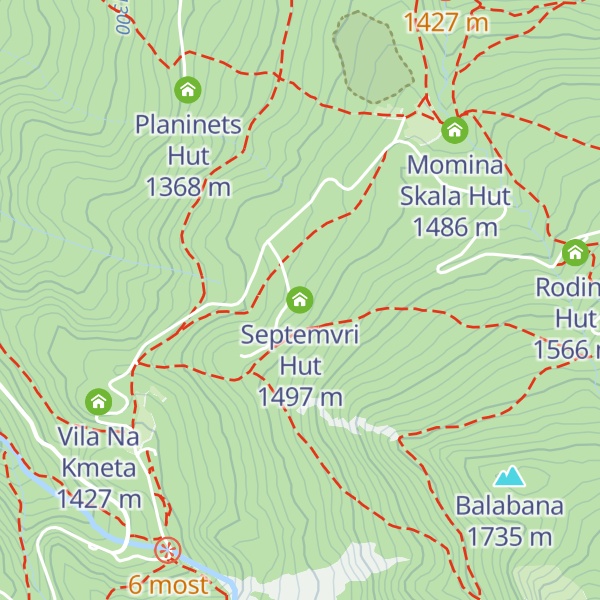Map of Septemvri Hut