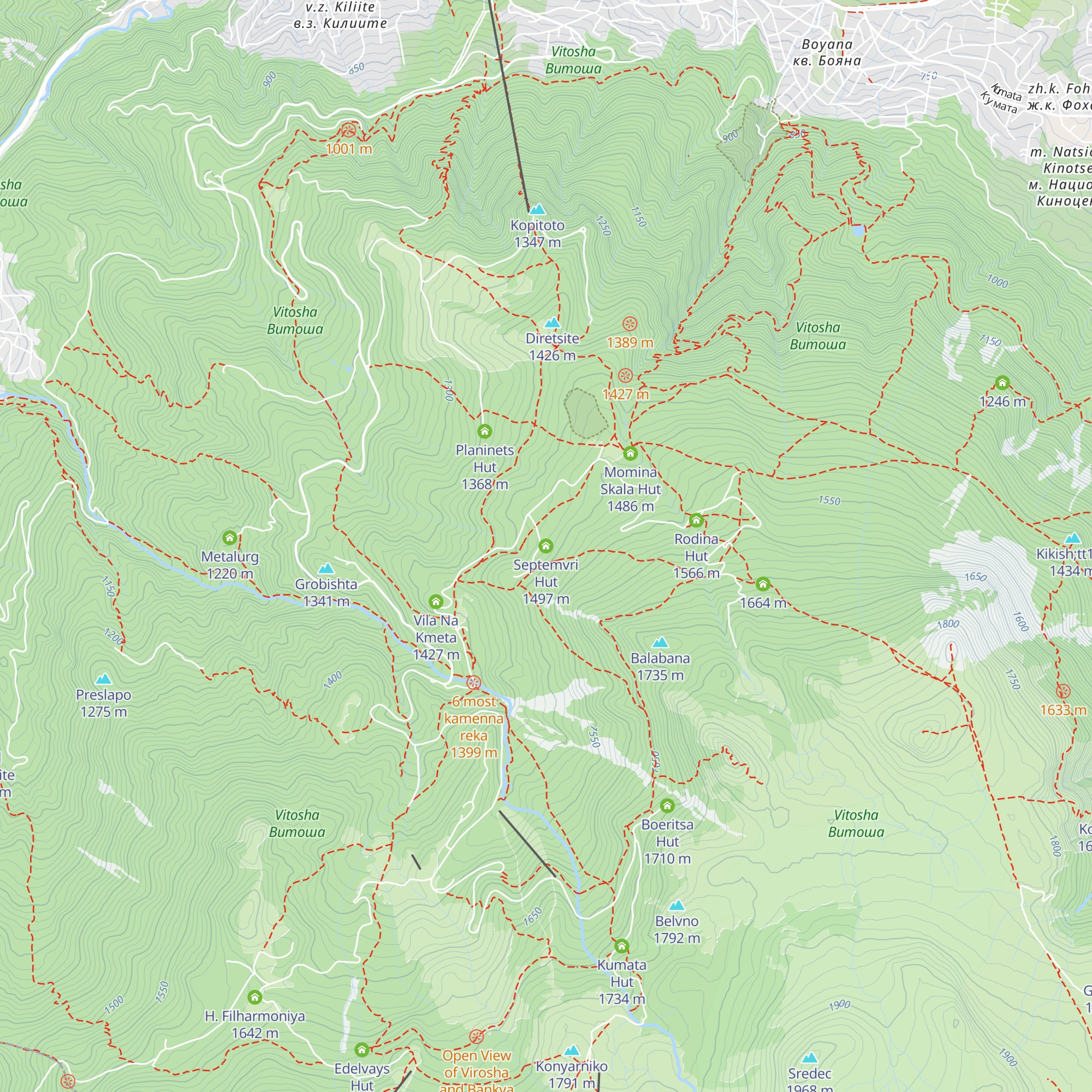 Septemvri Hut map