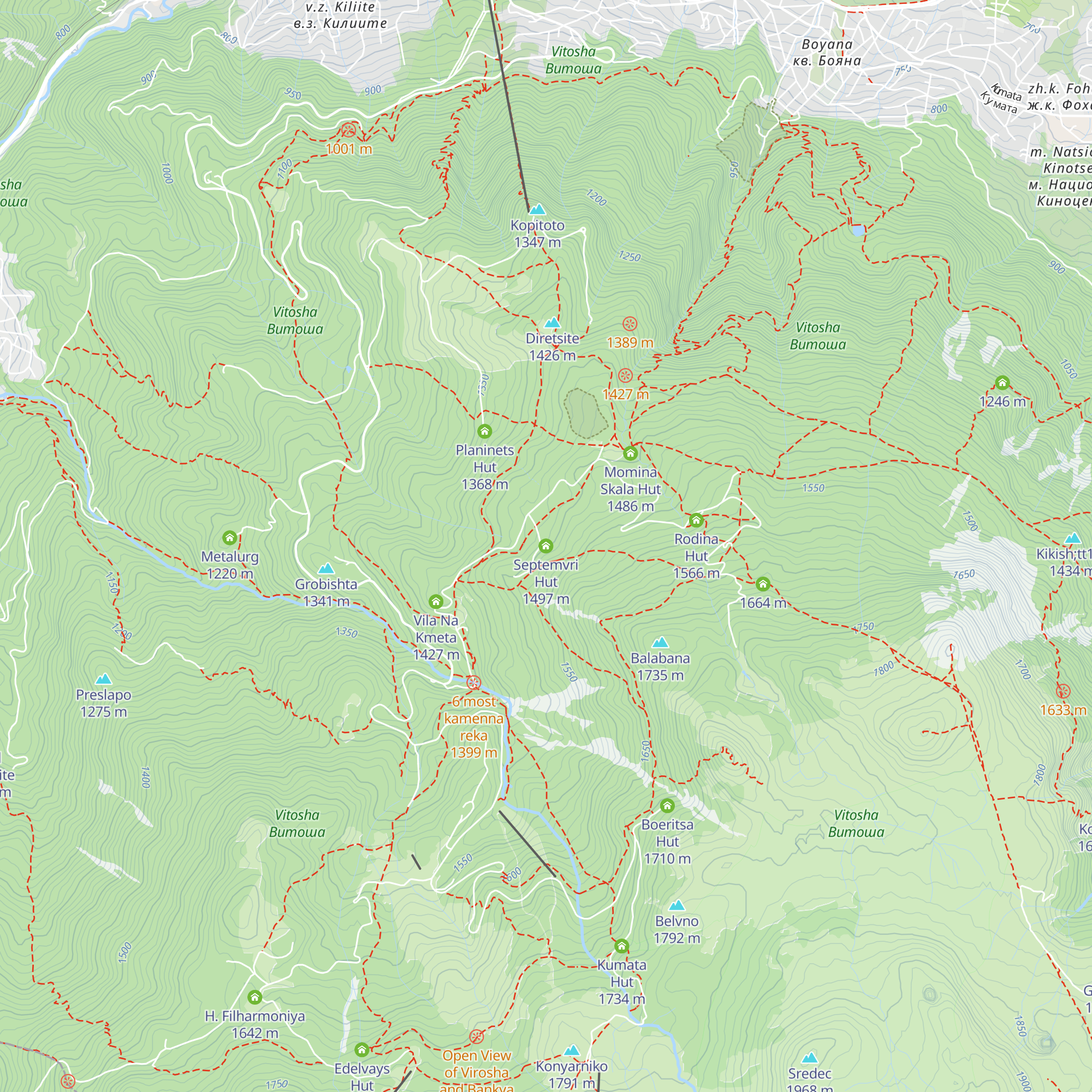 Septemvri Hut map