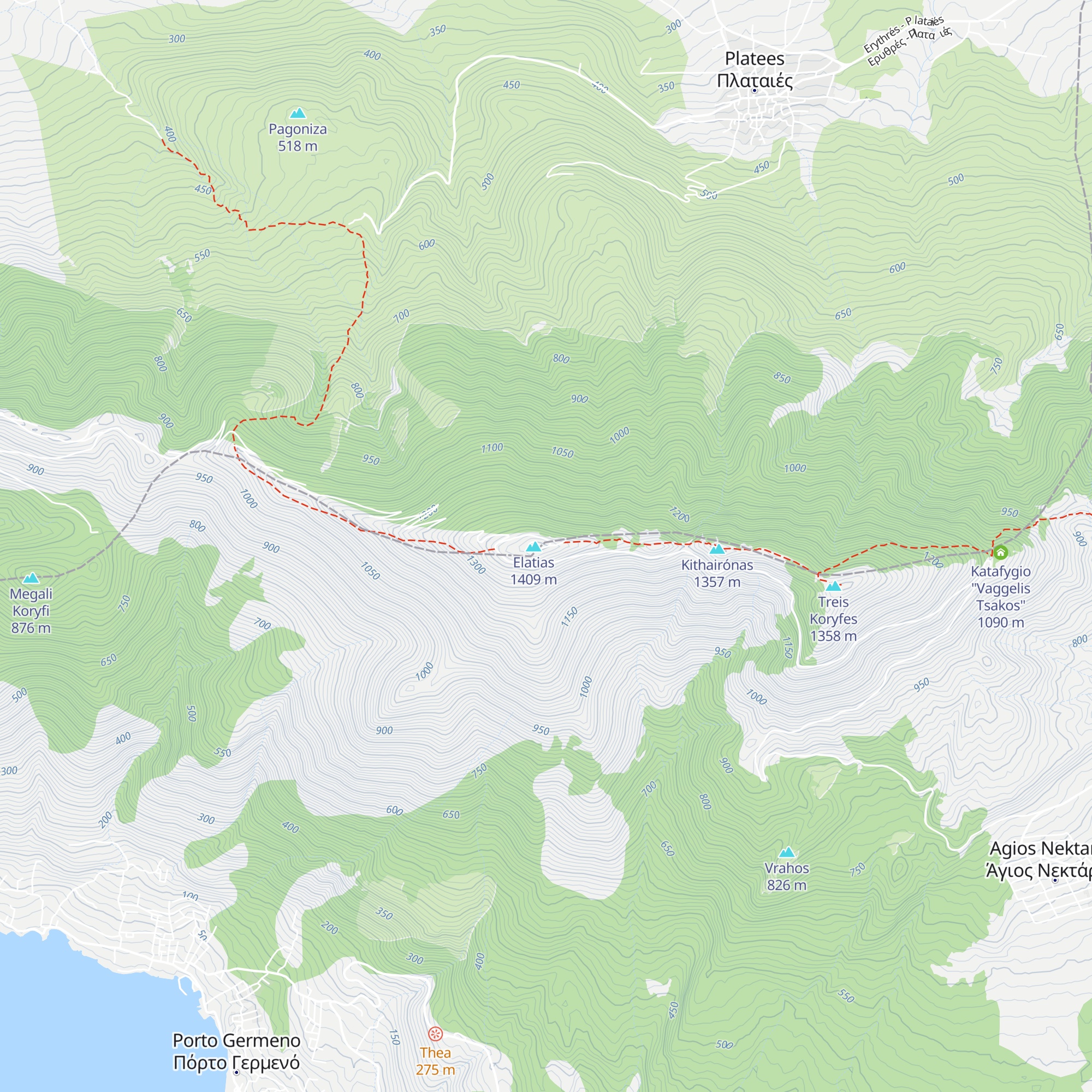 Katafygio Koryfis map