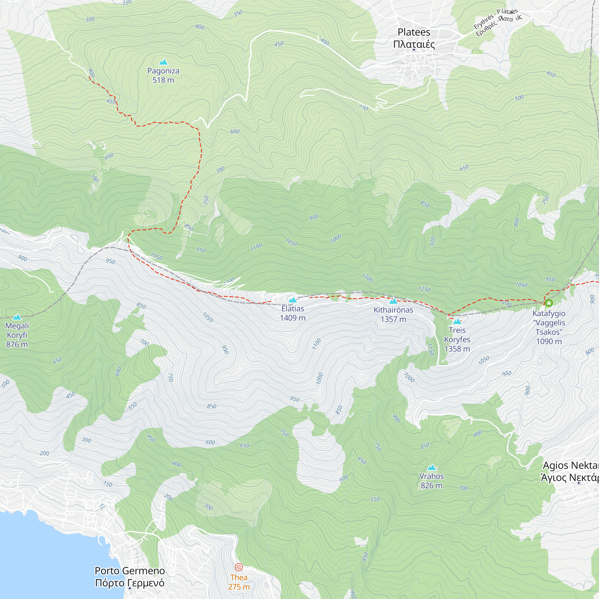 Katafygio Koryfis map