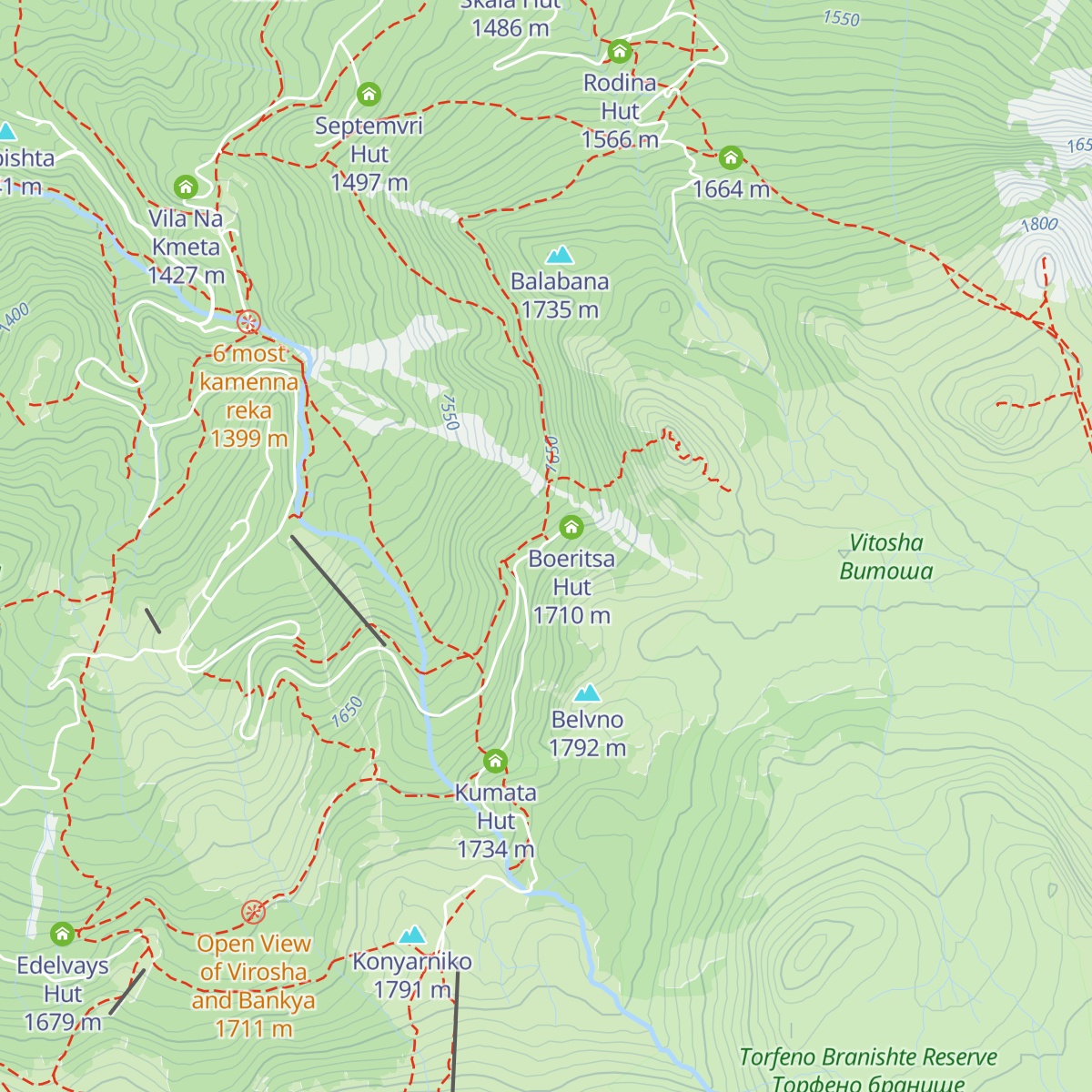 Borova Gora Hut map