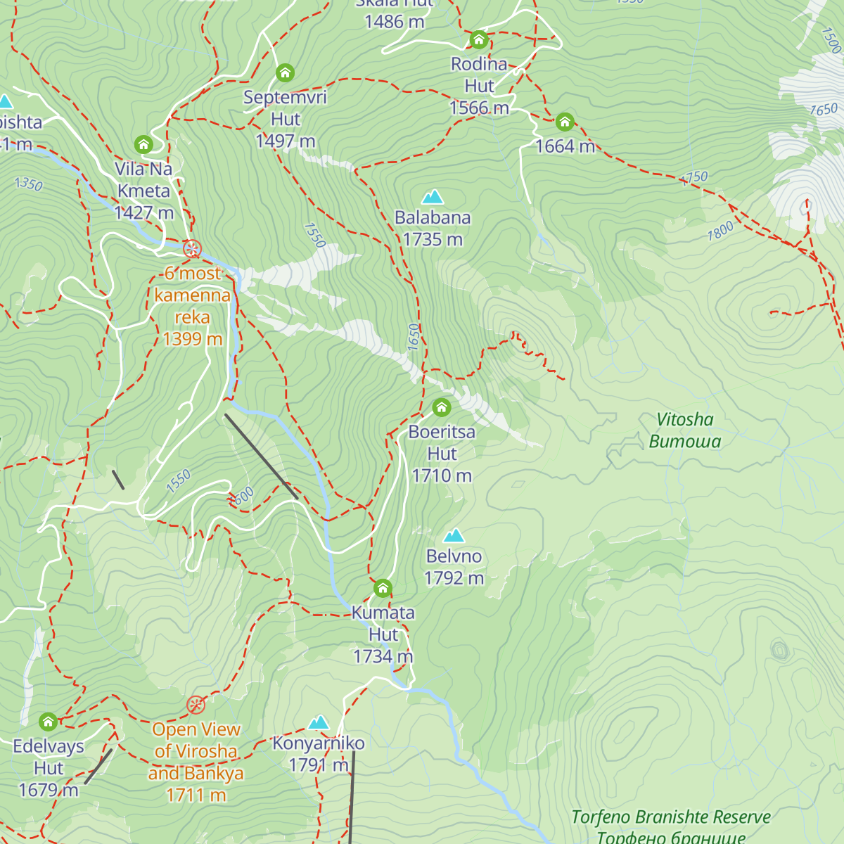 Borova Gora Hut map