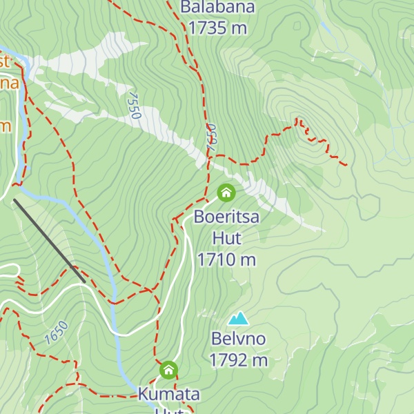 Map of Borova Gora Hut