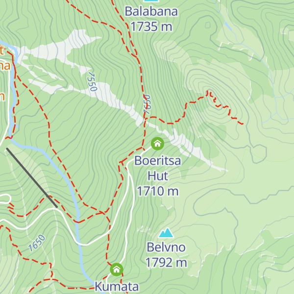 Map of Planinarska Pesen Hut