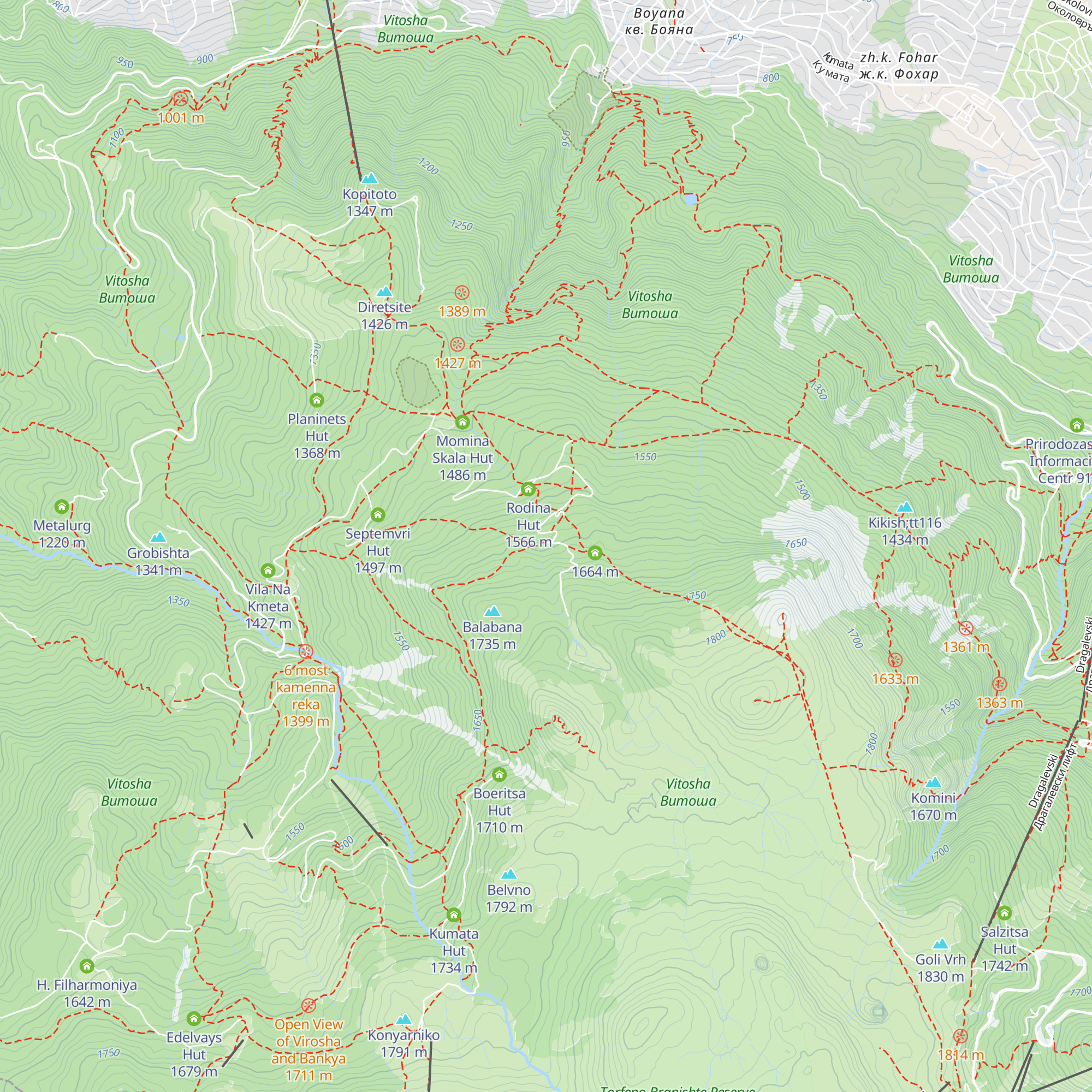 Bor Hut map