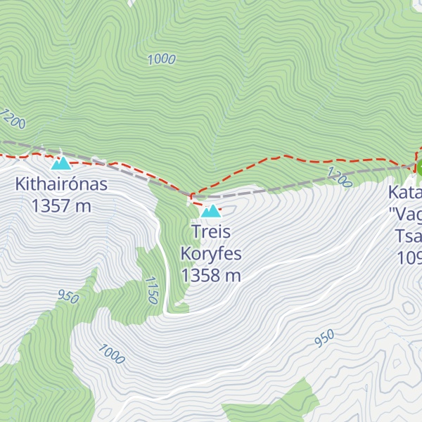 Map of Treis Koryfes