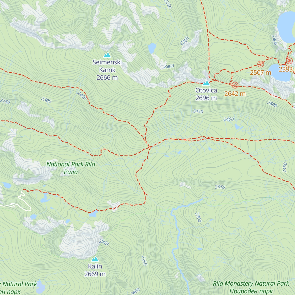 Ivan Vazov hut map