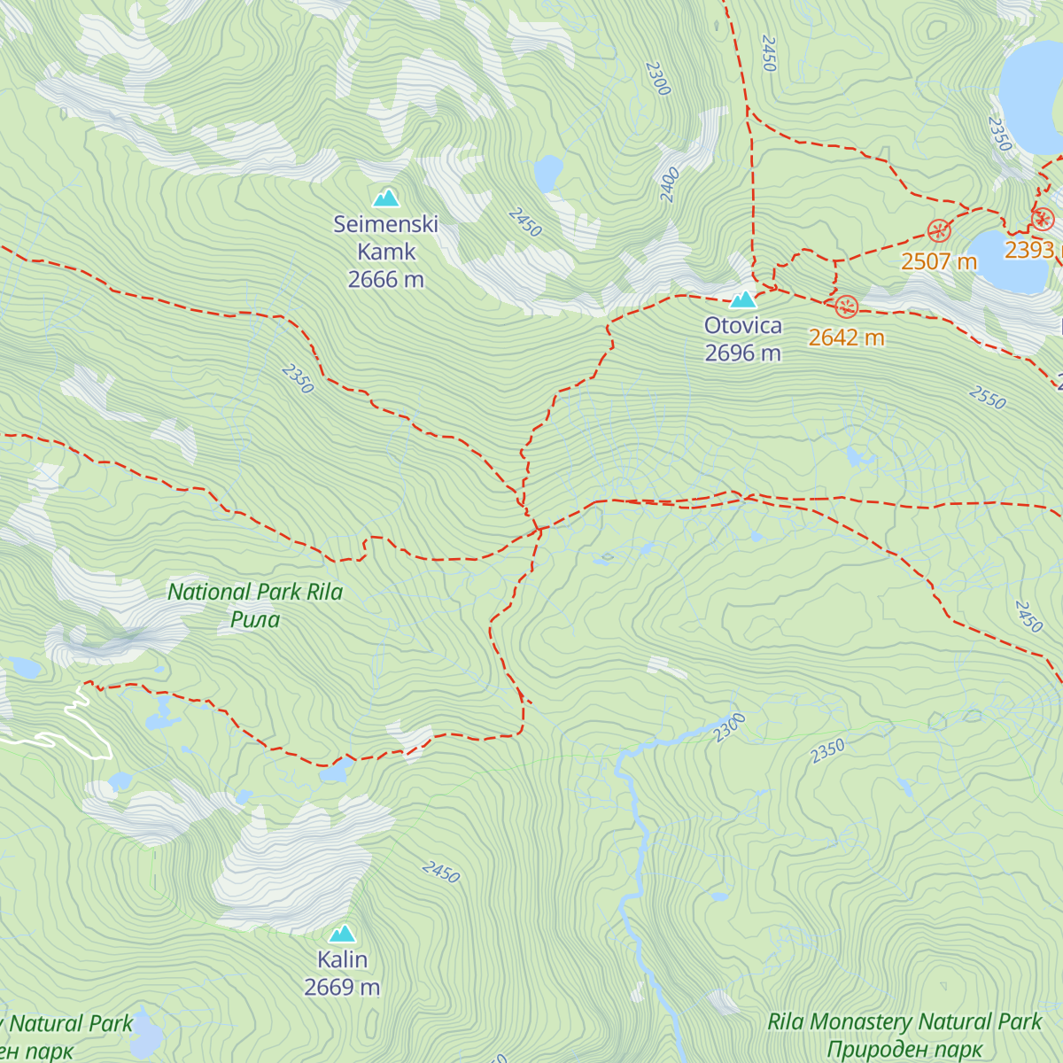 Ivan Vazov hut map