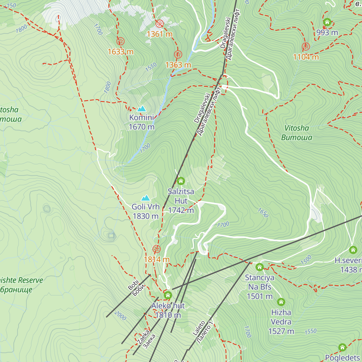 Salzitsa Hut map
