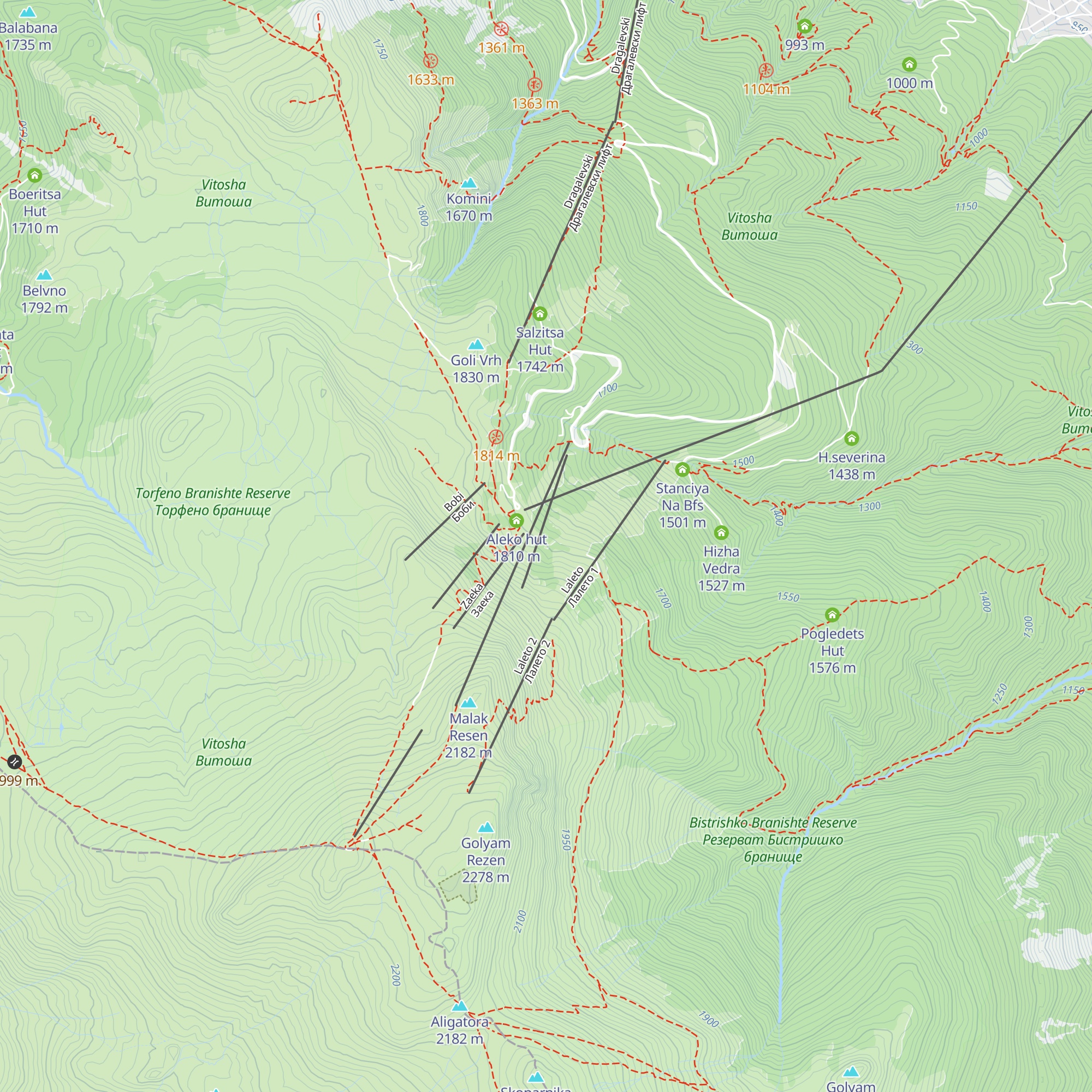 Planinska Baza Moten map