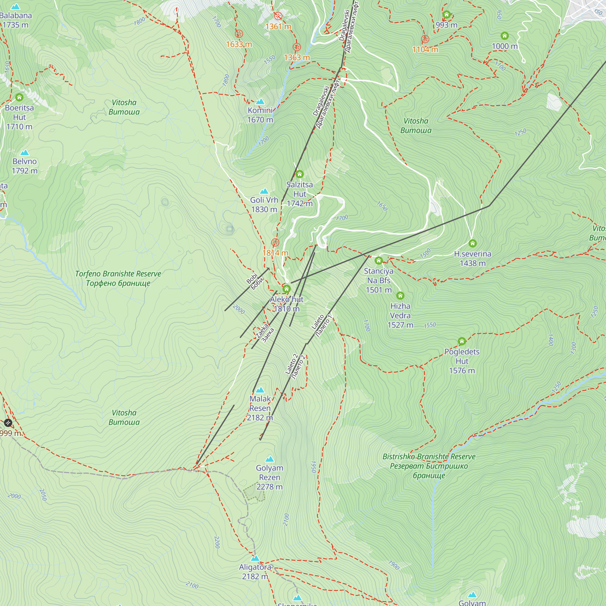 Planinska Baza Moten map
