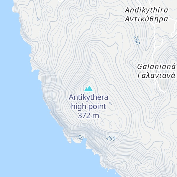 Map of Antikythera high point