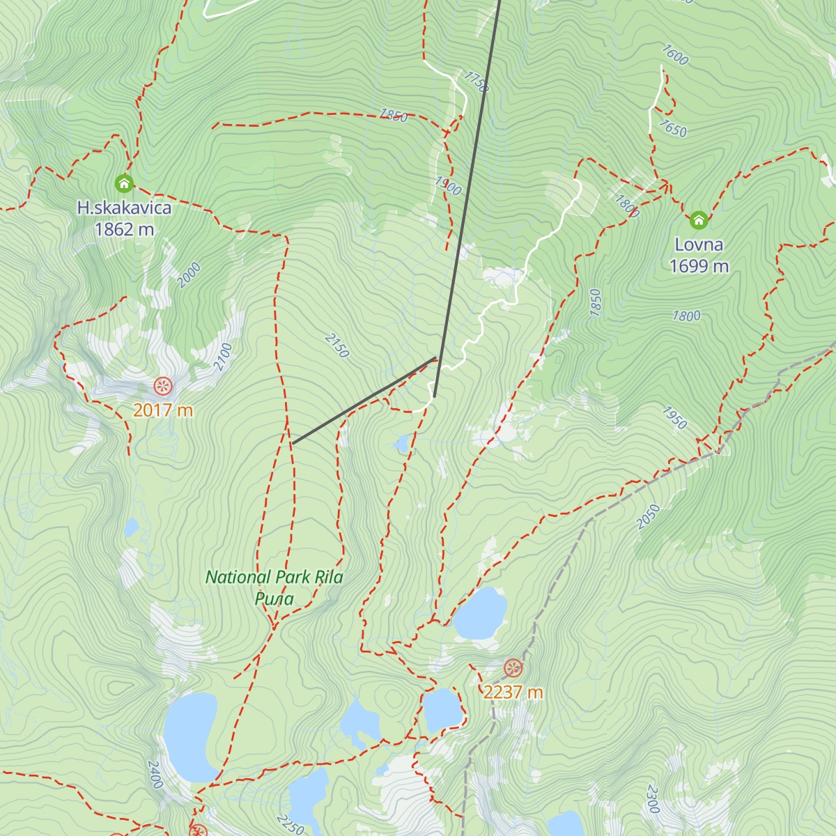 Rilski Ezera map