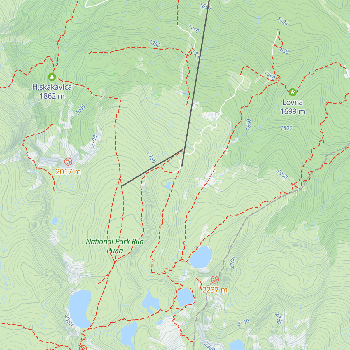 Rilski Ezera map