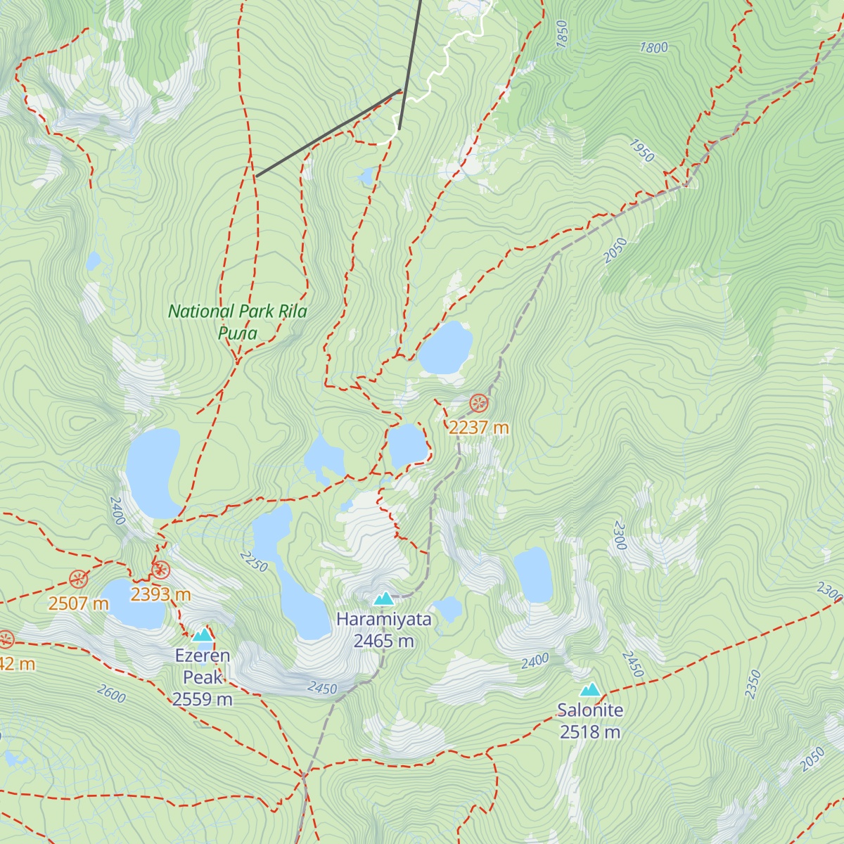 Seven Lakes Hut map