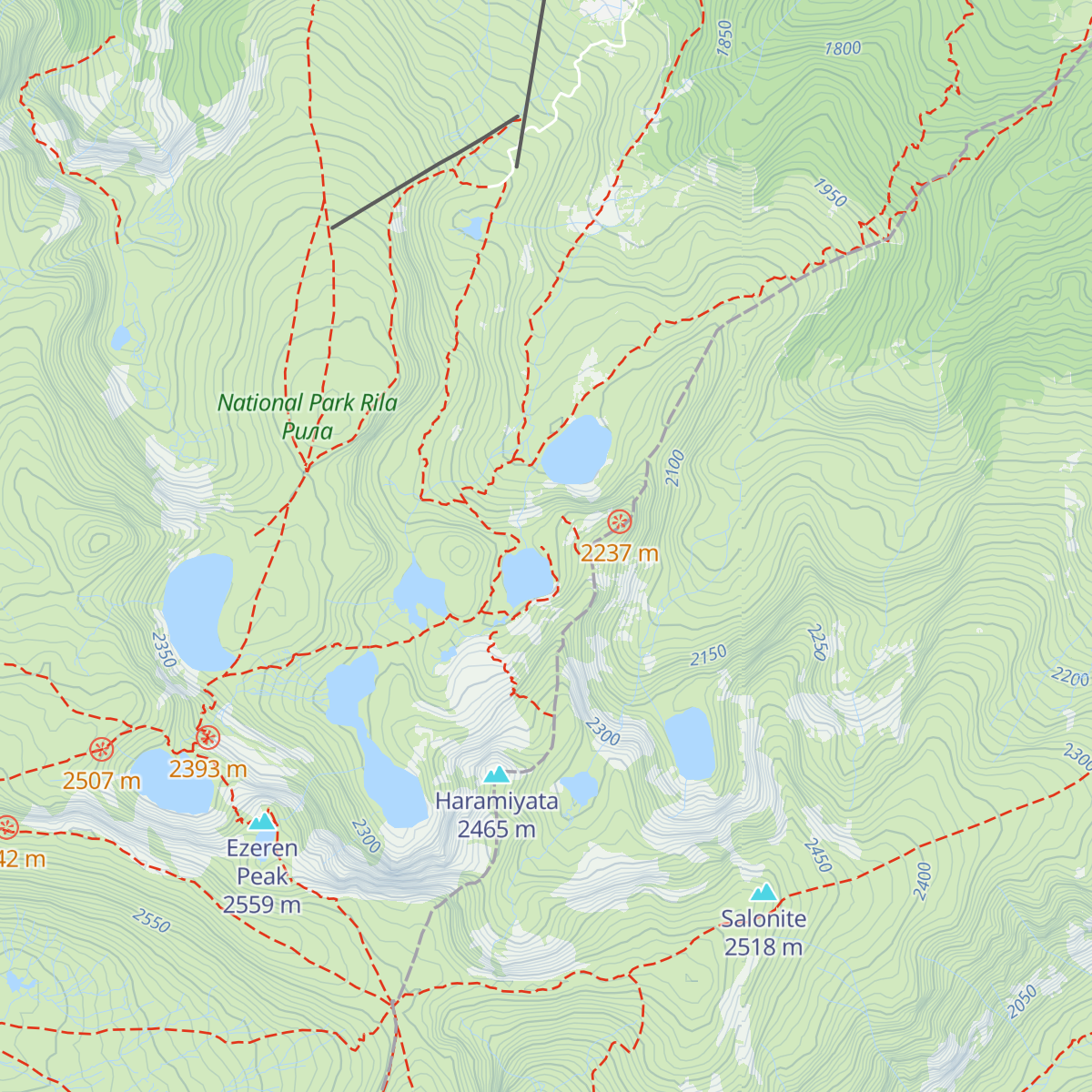Seven Lakes Hut map