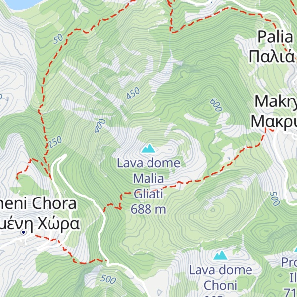 Map of Lava dome Malia Gliati
