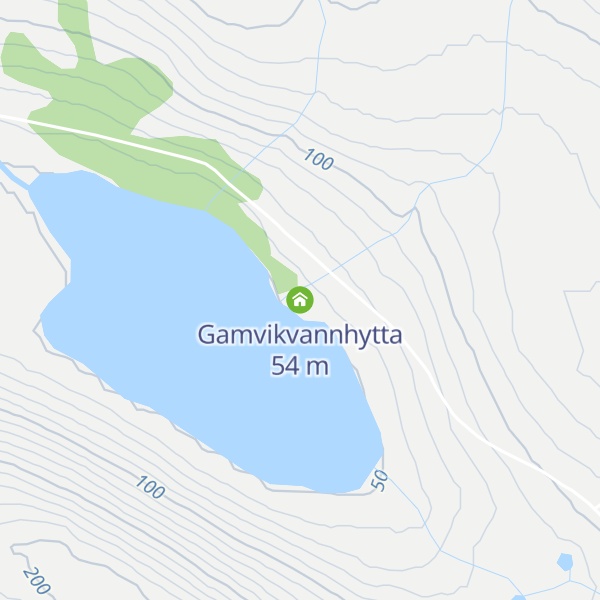 Map of Gamvikvannhytta