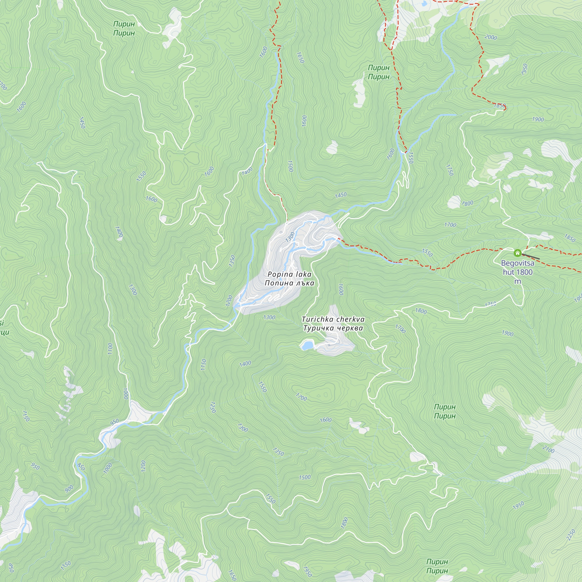 Yane Sandanski Hut map
