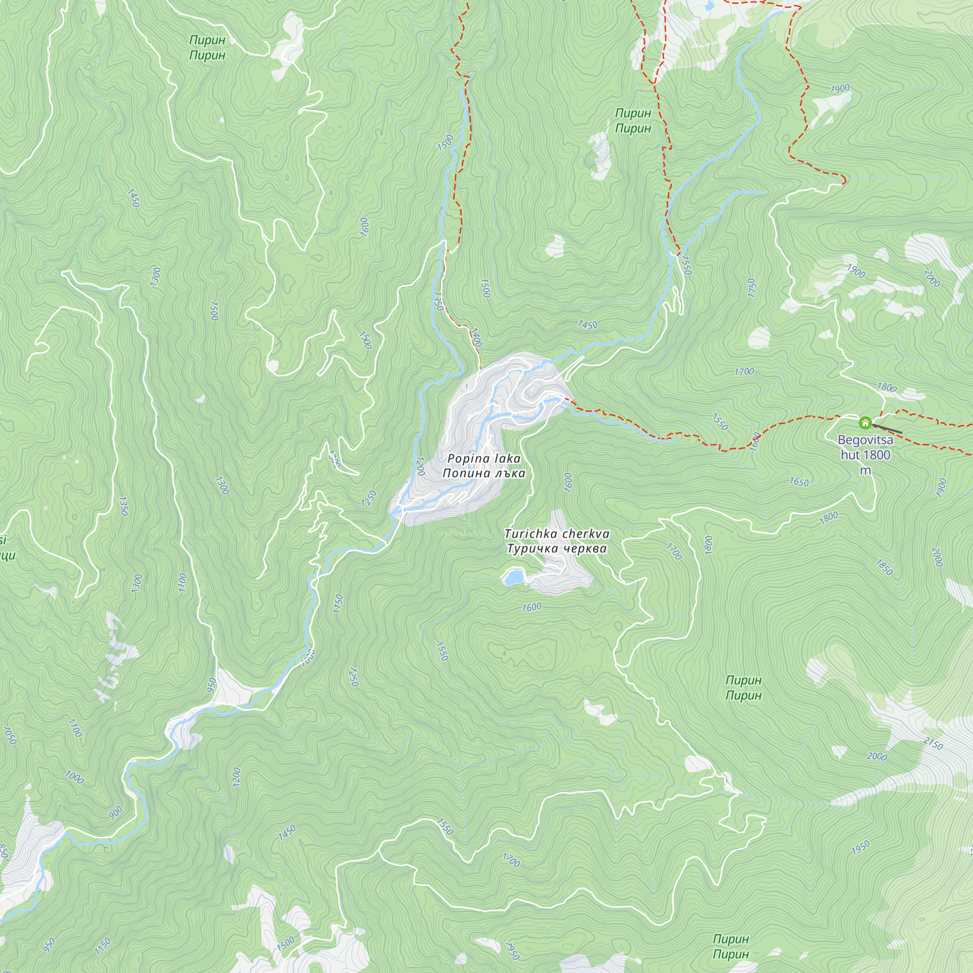 Yane Sandanski Hut map