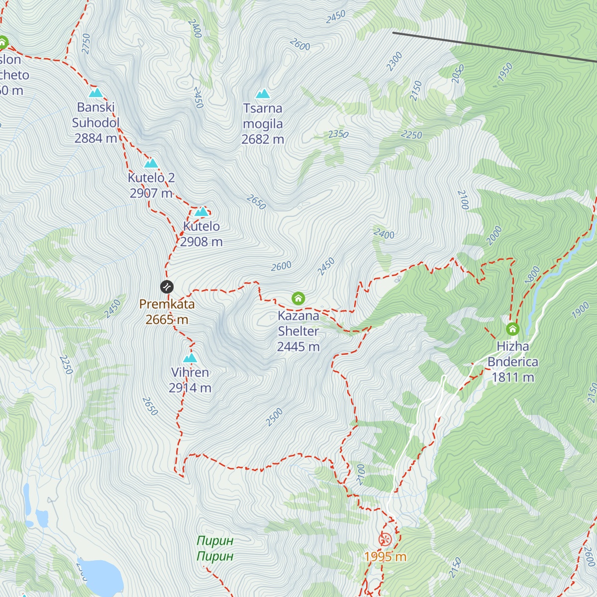 Kazana Shelter map
