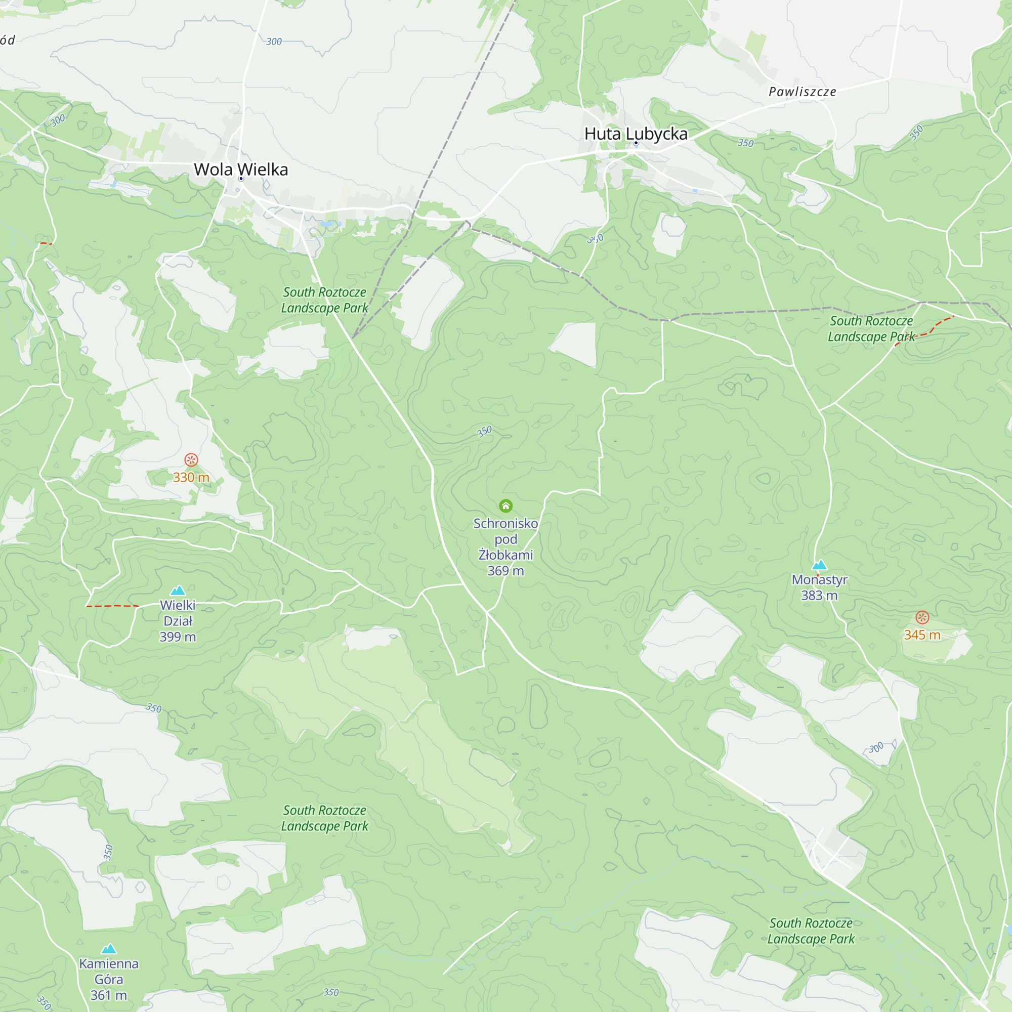 Schronisko pod Żłobkami map