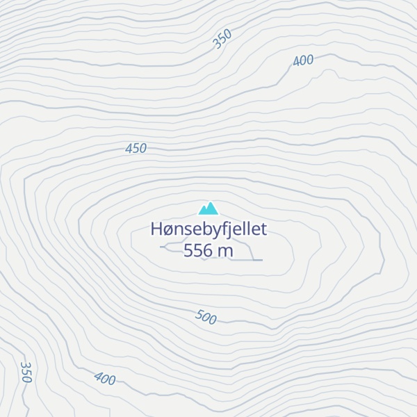 Map of Hønsebyfjellet