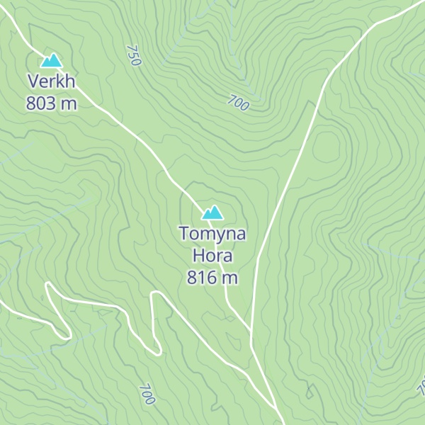 Map of Tomyna Hora