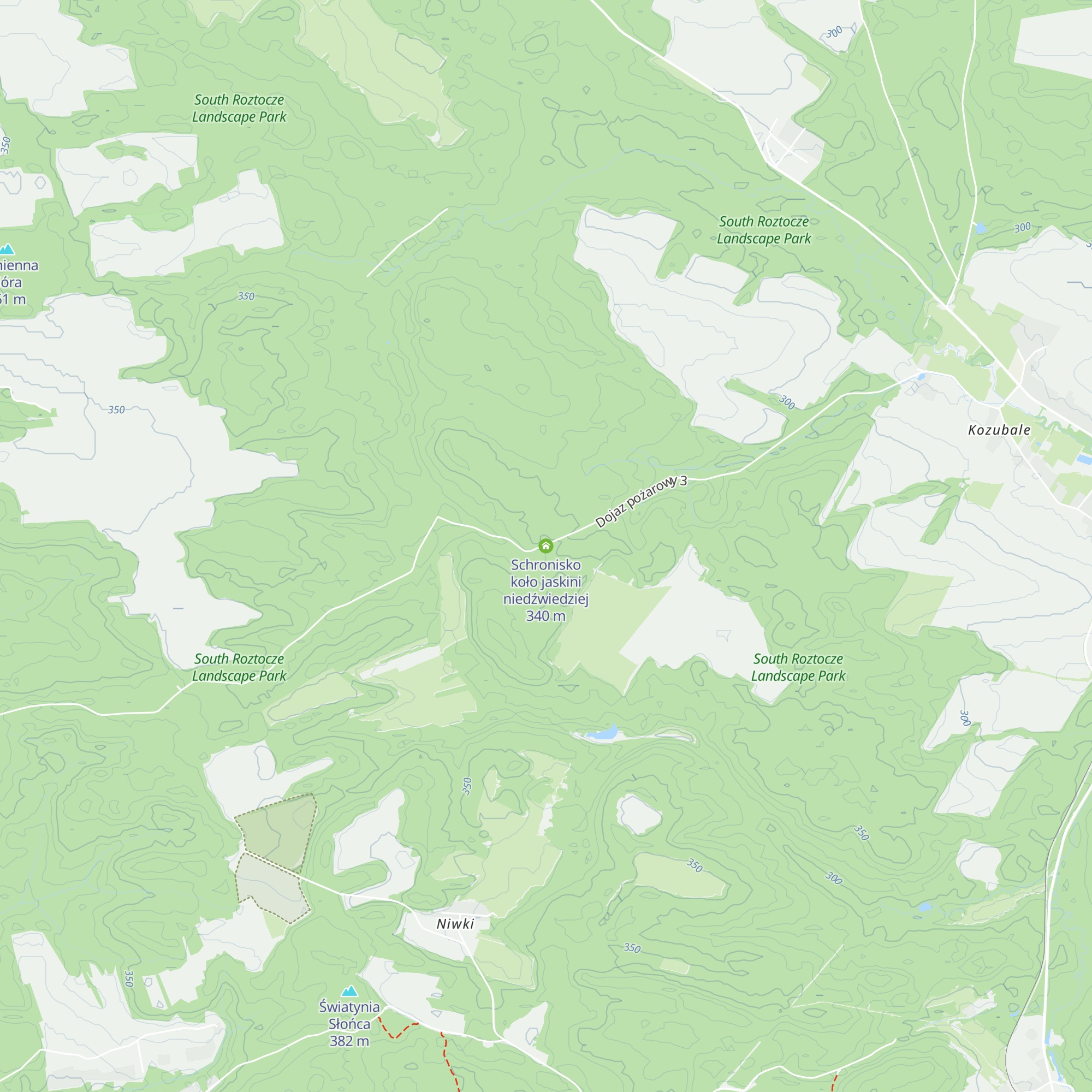 Schronisko koło jaskini niedźwiedziej map