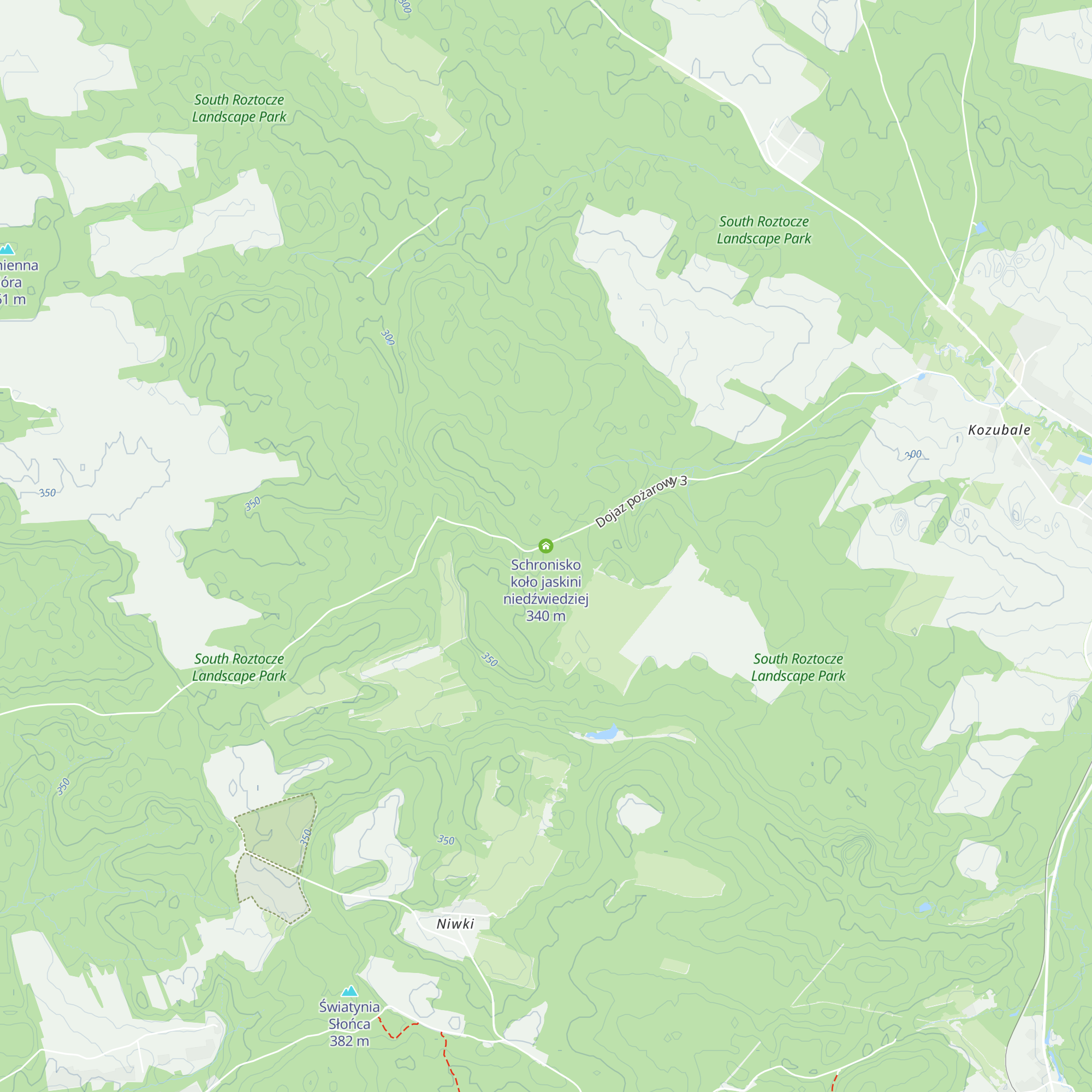 Schronisko koło jaskini niedźwiedziej map