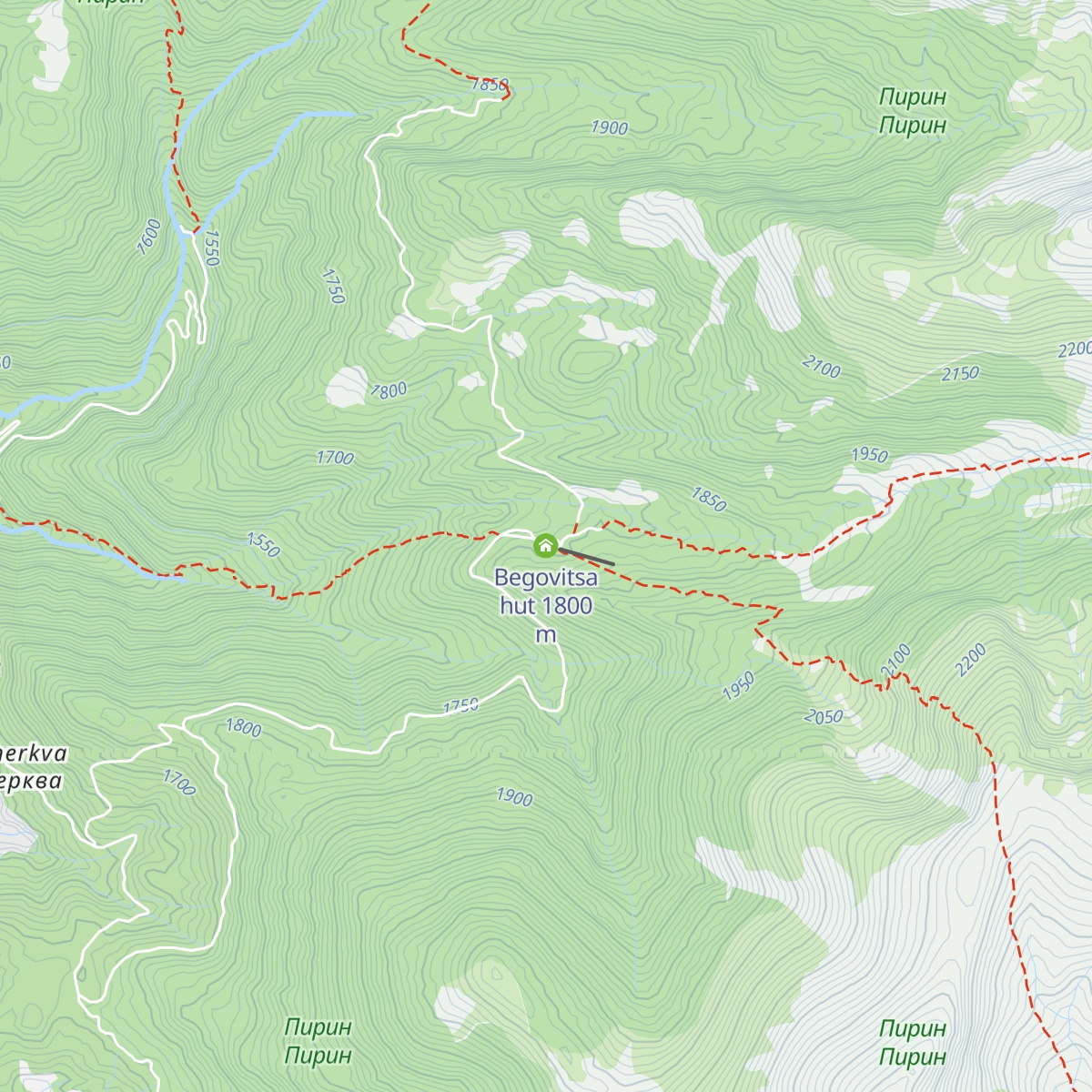 Begovitsa hut map