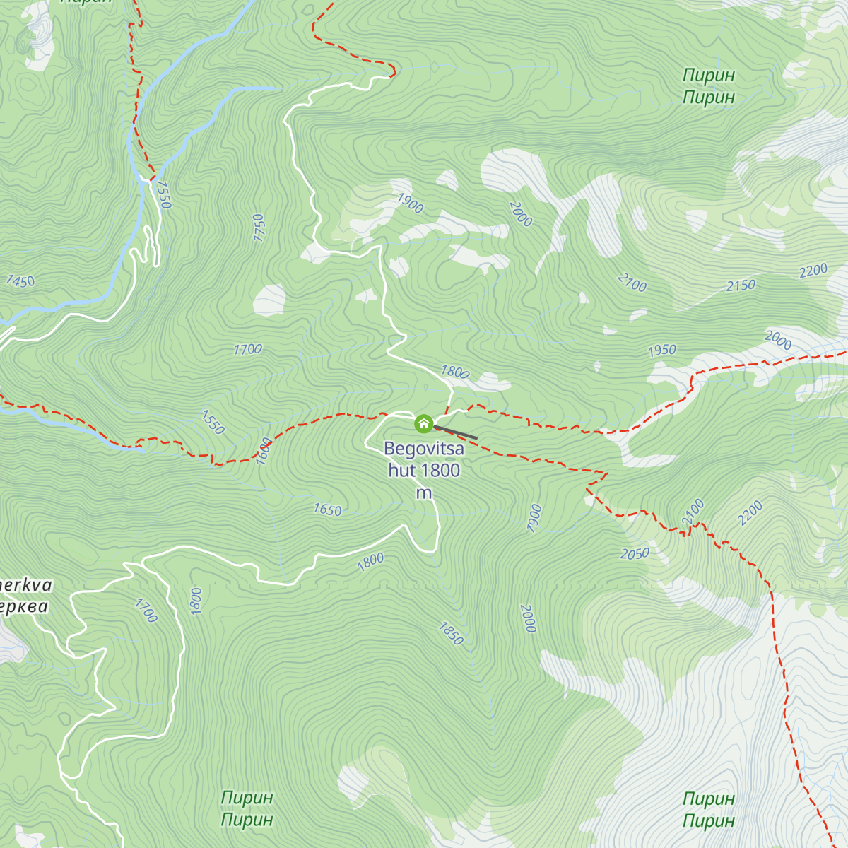 Begovitsa hut map