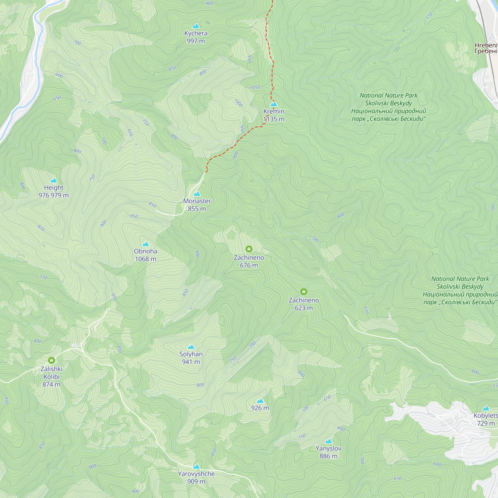 Zachineno map