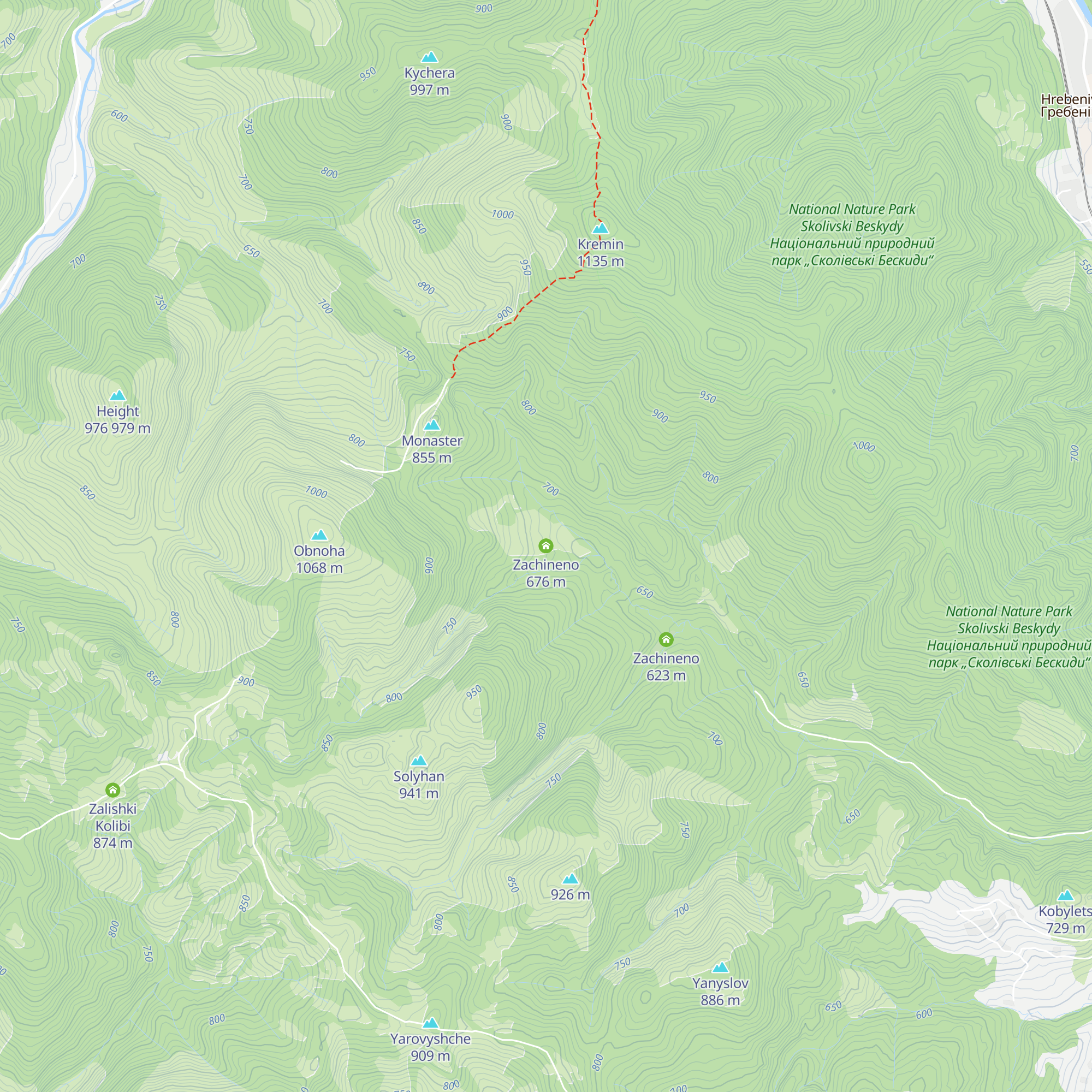 Zachineno map